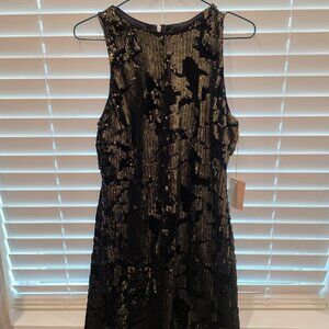 Project Runway Designer Anthony Ryan Green and Black Sequin Mini Dress